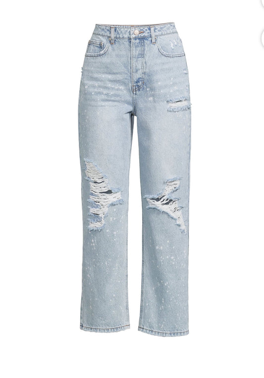 NO BOUNDARIES Super High Rise Relaxed Fit Jeans – Light Wash