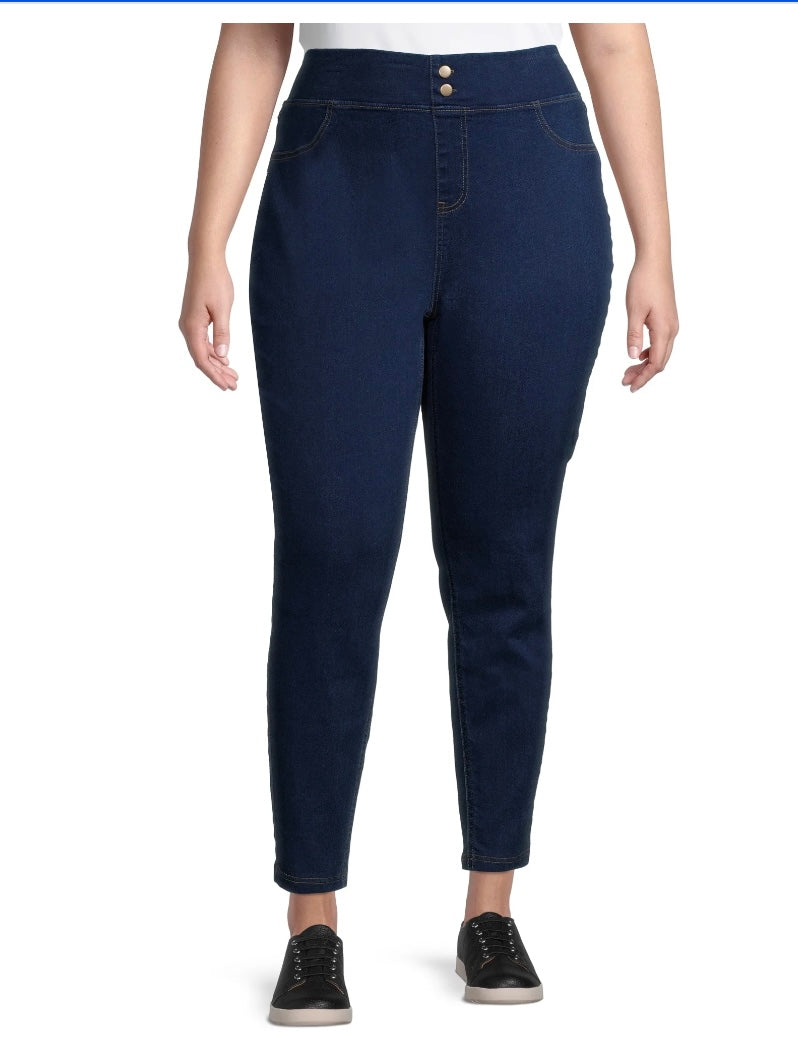 Terra & Sky Plus Size Skinny Mid-Rise Jegging – Medium Wash