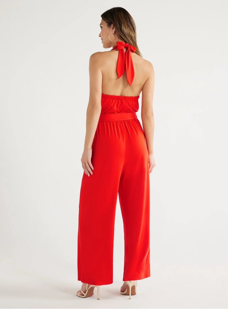 Sofia Jeans Women's Halter Cross Neck Jumpsuit
