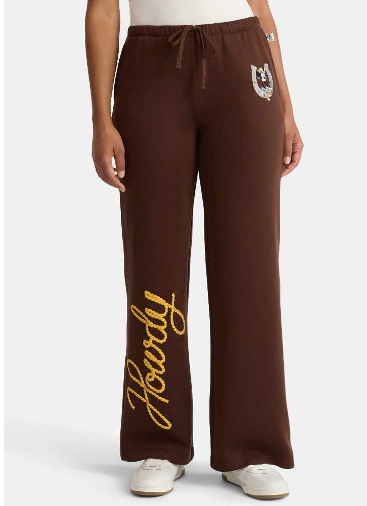 Disney Mickey Mouse Women's Graphic Wide Leg Jogger Pants.