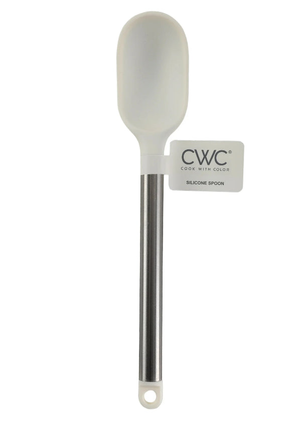 Cook With Color cream 12inch silicone spoon is a key item to have in your Kitchen. This turner is made with durable food safe silicone and is meant to last.