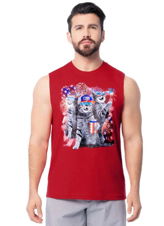 Way to Celebrate Men's & Big Men's 4th of July Americana Graphic Muscle Tank.