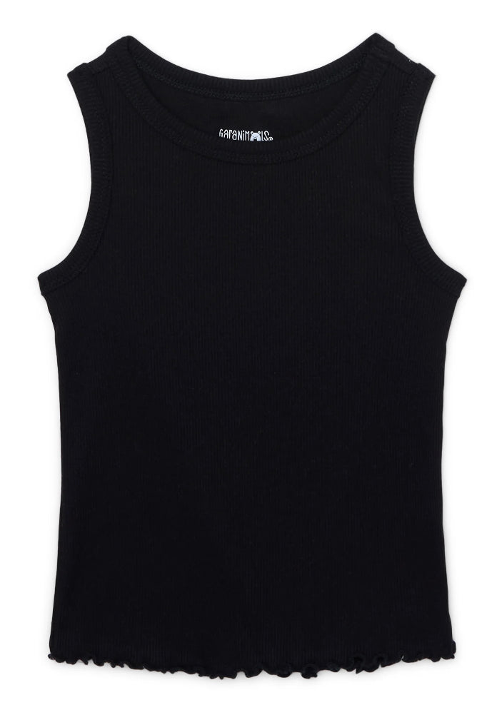 Garanimals Toddler Girl Solid Rib Tank with Lettuce Hem.