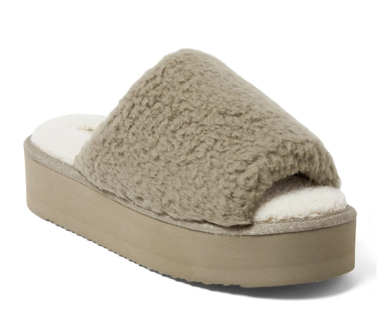 Dearfoams Cozy Comfort Women's Platform Terry Slide Slipper