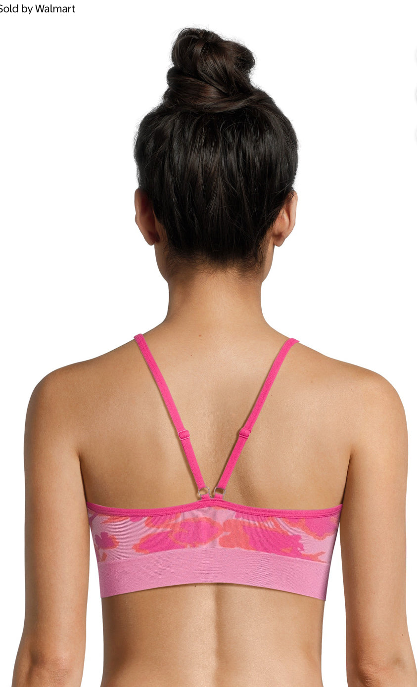 Floral V-Neck Bralette – Petal Pink Jacquard