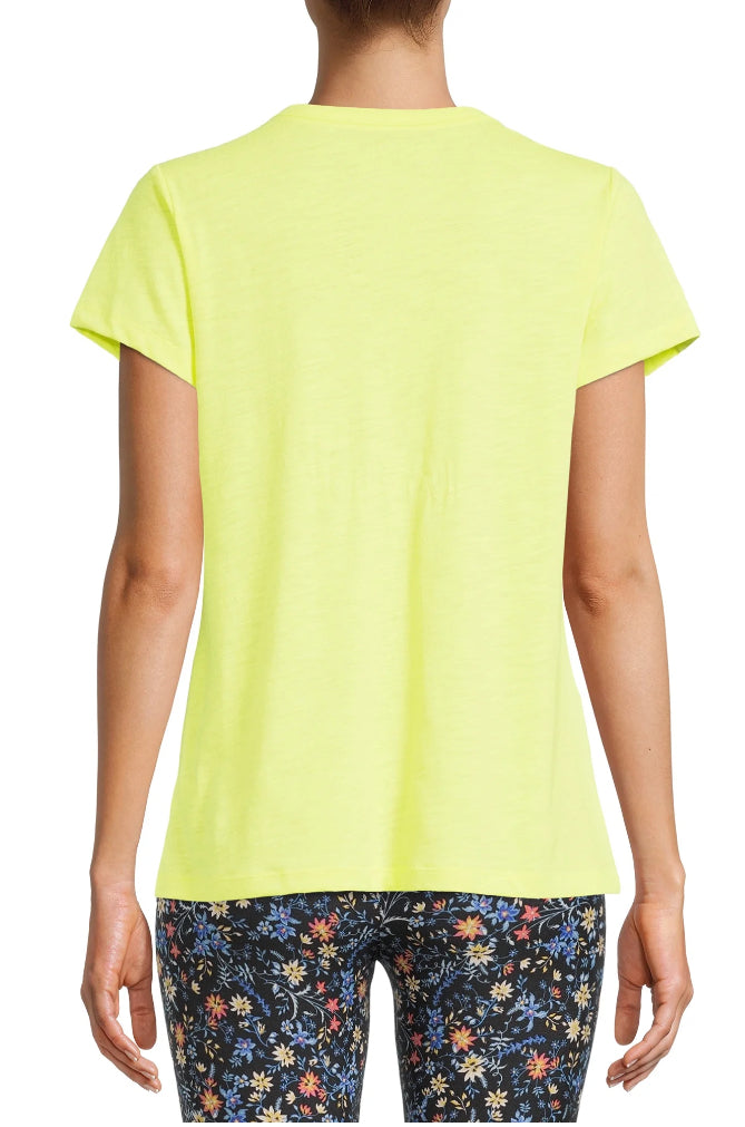 Time and Tru Women's Crewneck Slub Tee with Short Sleeves