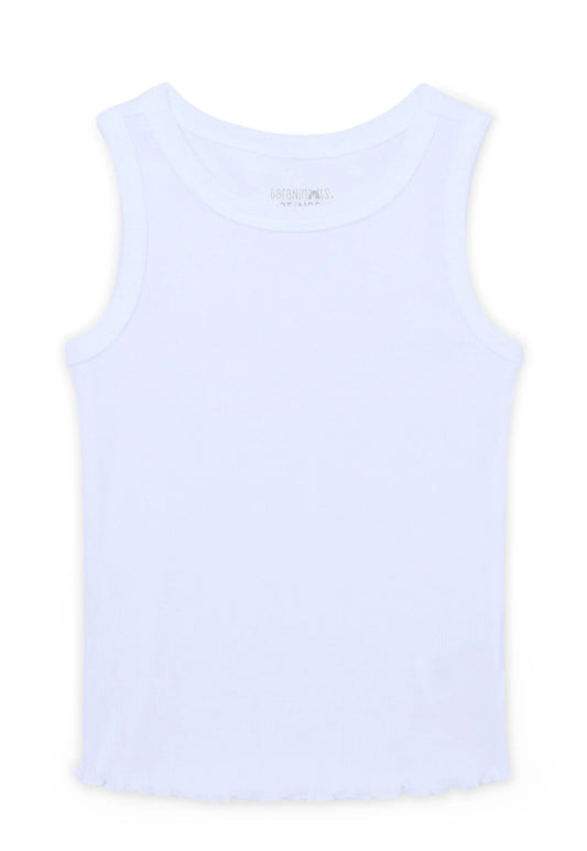 Garanimals Toddler Girl Solid Rib Tank with Lettuce Hem.