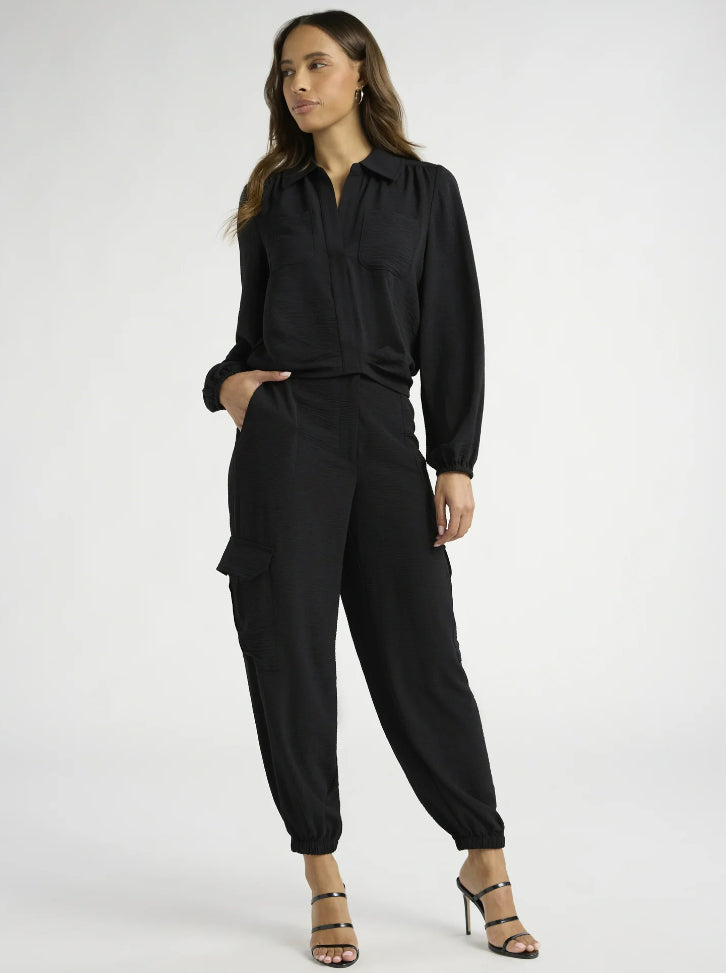 Sofia Jeans Women's and Women's Plus Utility Blouse with Long Sleeves.