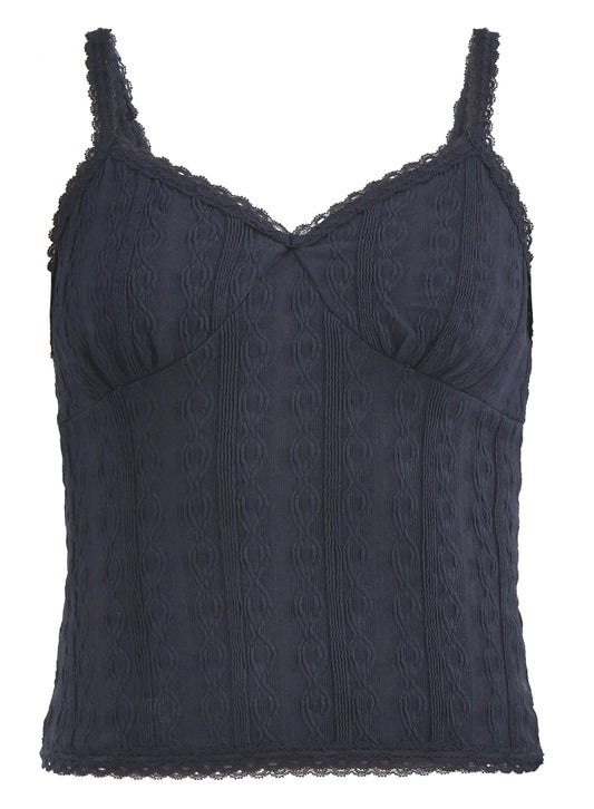 No Boundaries Lace Trim Cami Top, Women's