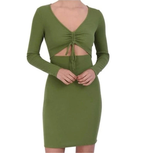 BCBG Paris Rib Knit Cutout Dress