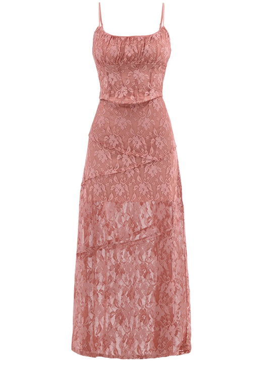 No Boundaries Lace Corset Top and Maxi Skirt Set, 2-Piece, Women's