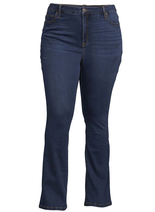 Terra & Sky Women's Plus Size High Waisted Bootcut Jeans