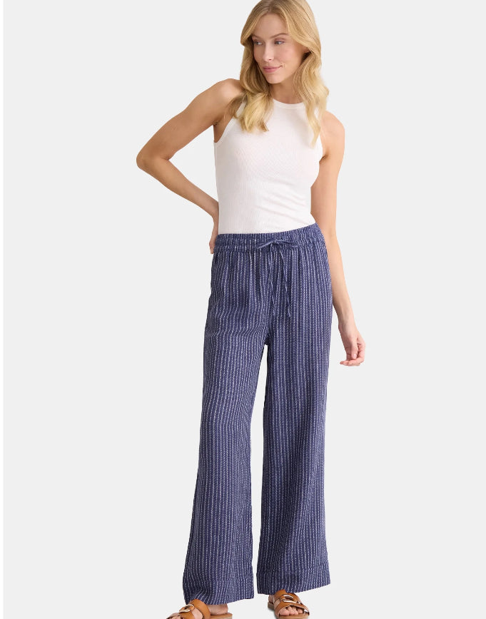 Relaxed Fit Wide Leg Linen Pants