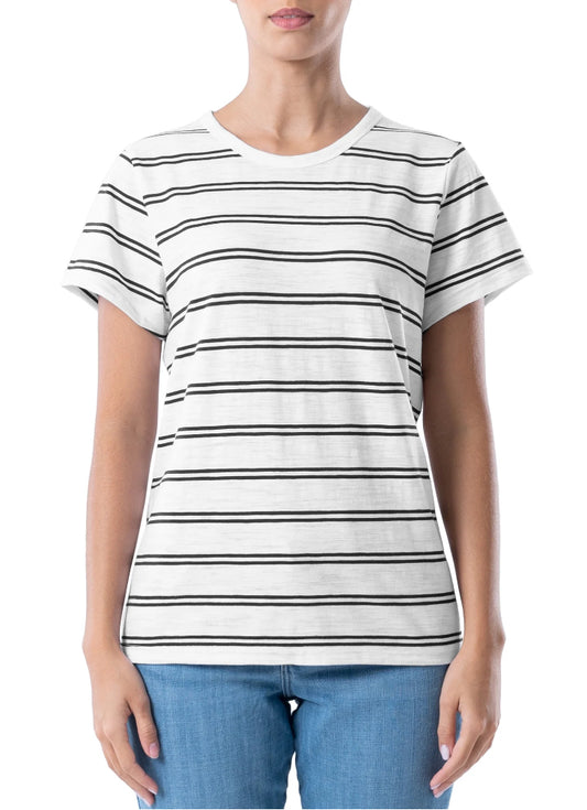 Time and Tru Women's Short Sleeve Slub Crew T-Shirt