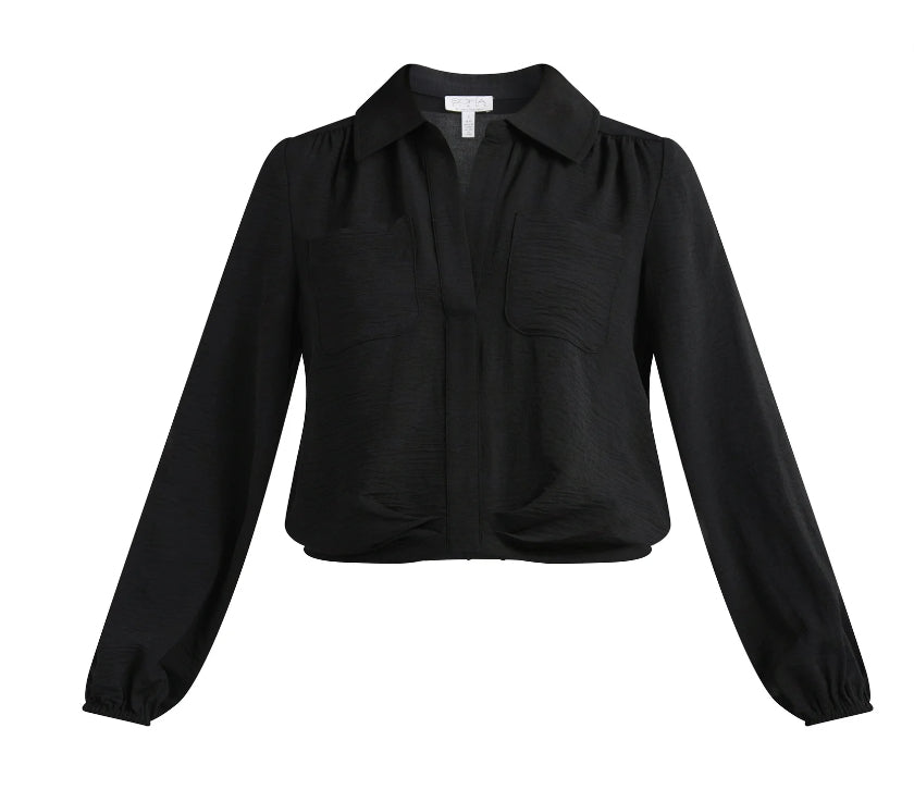 Sofia Jeans Women's and Women's Plus Utility Blouse with Long Sleeves.