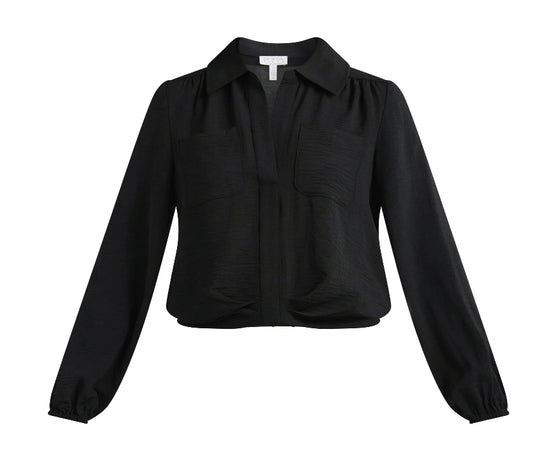 Sofia Jeans Women's and Women's Plus Utility Blouse with Long Sleeves.