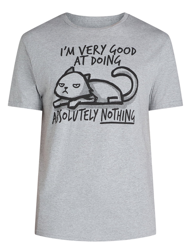 Doing Absolutely Nothing Men's & Big Men's Graphic Tee with Short Sleeves.