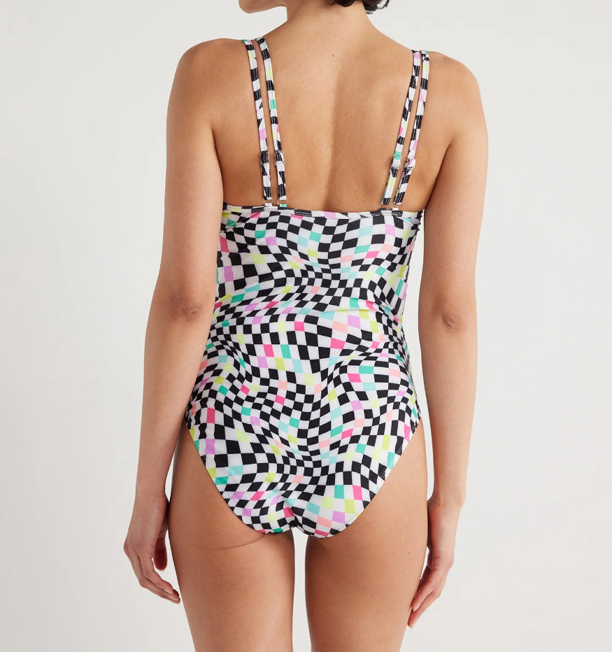 No Boundaries Juniors’ Multi-Strap One-Piece Swimsuit