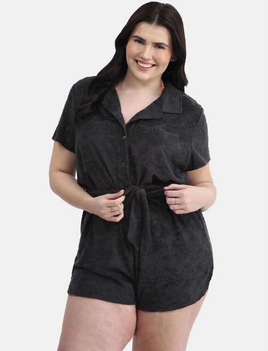 No Boundaries Terry Loop Coverup Romper, Women's