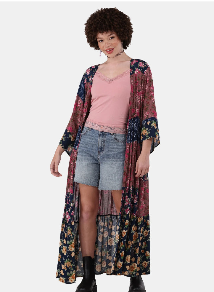 No Boundaries Women's Viscose Mixed Print Fashion Coverup.