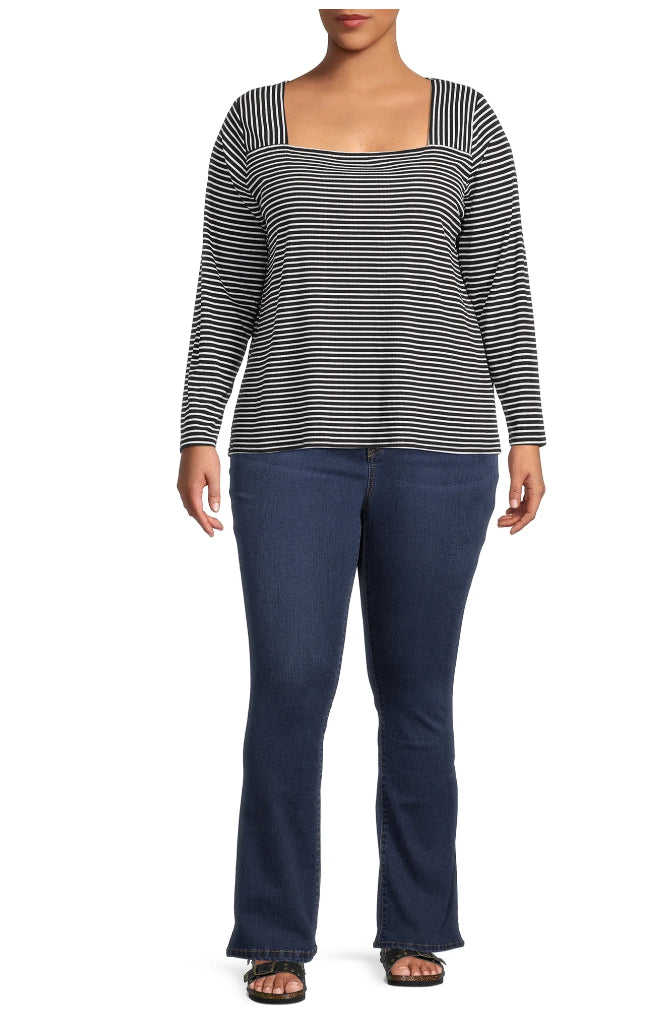 Terra & Sky Women's Plus Size High Waisted Bootcut Jeans