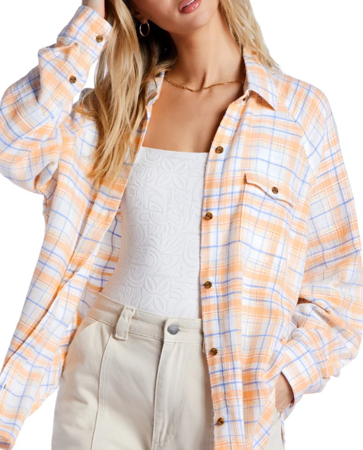 Billabong “Best Time” Plaid Button-Up Shirt