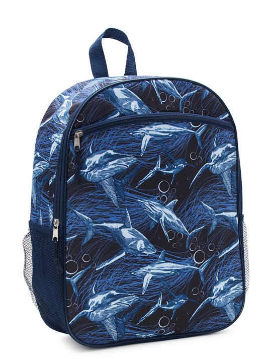 Wonder Nation Kids 16" Laptop Backpack, Blue Cove Shark