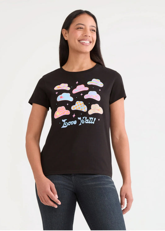 Love Y'all Women's Graphic Tee with Short Sleeves.