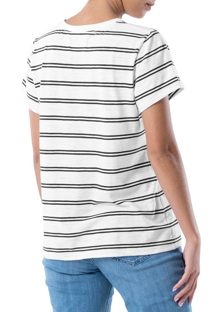 Time and Tru Women's Short Sleeve Slub Crew T-Shirt