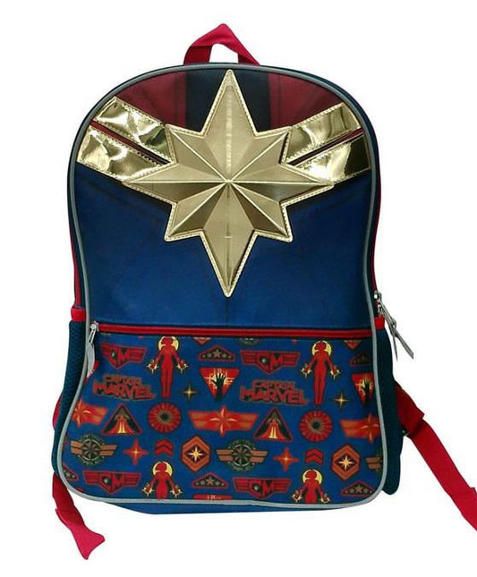 Bioworld Marvel Avengers Captain Marvel Elementary School Graphic Backpack with Shoulder Straps