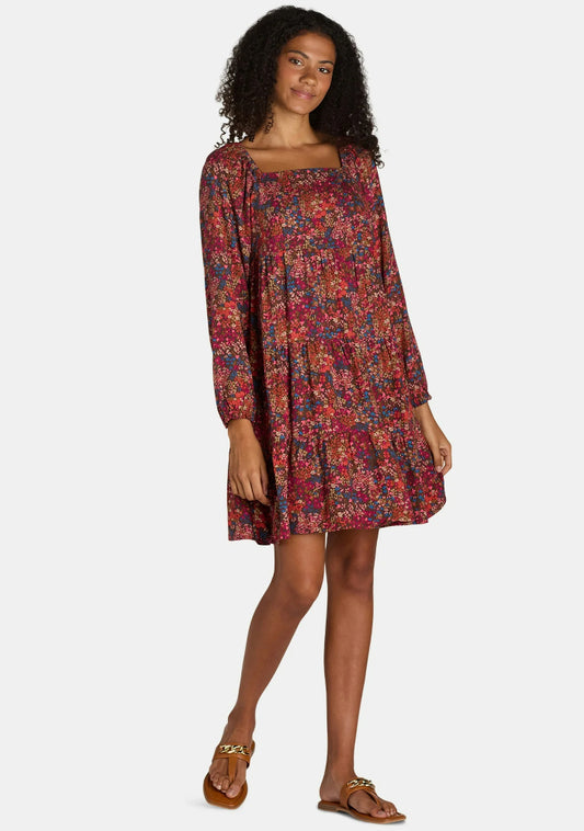 Time and Tru Women’s Square Neck Mini Dress in Branch Brown