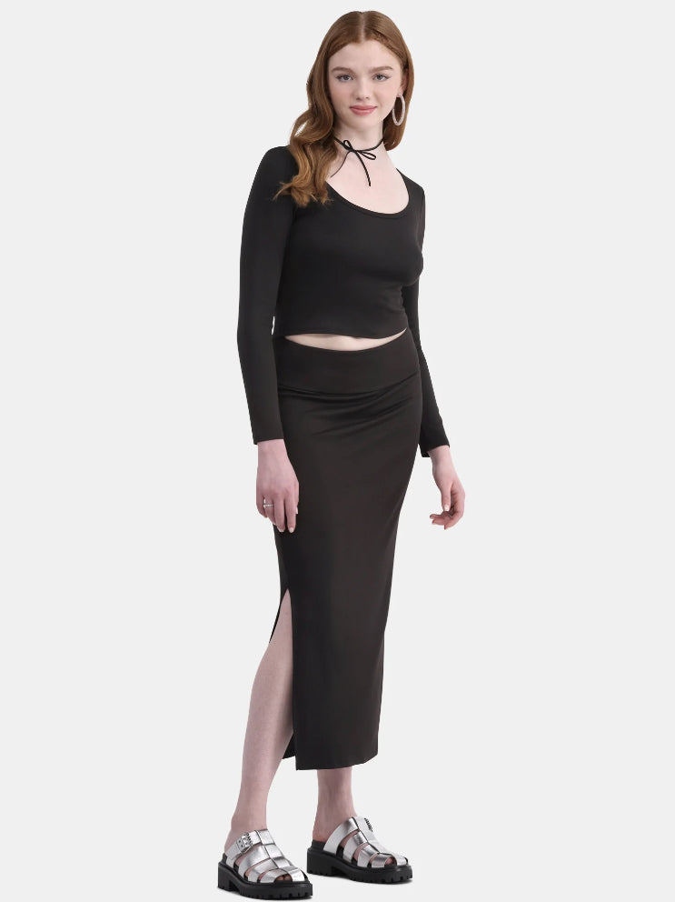 No Boundaries Scoop Neck Top with Long Sleeves.