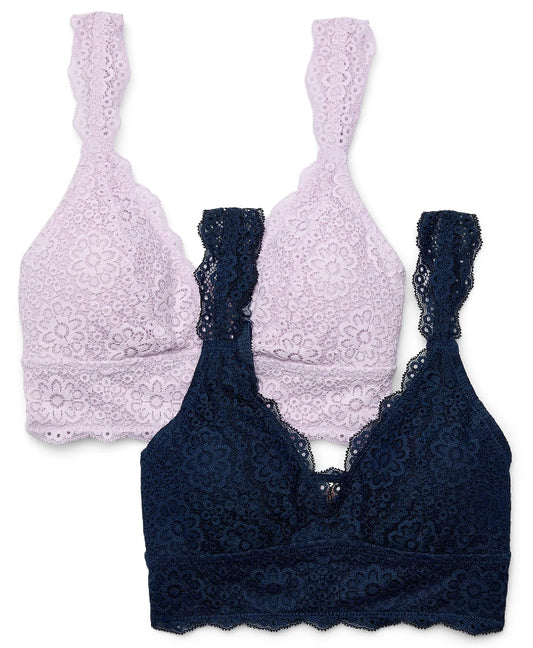 Wonder Nation Girls Lace Convertible Bralette, 2 Pack