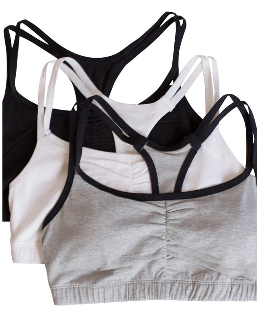 Fruit of the Loom Women's Spaghetti Strap Cotton Sports Bra 3 Pack