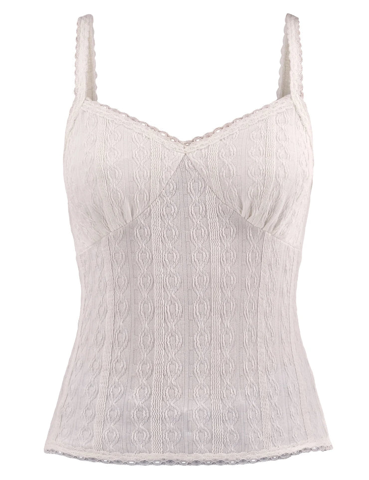No Boundaries Lace Trim Cami Top, Women's