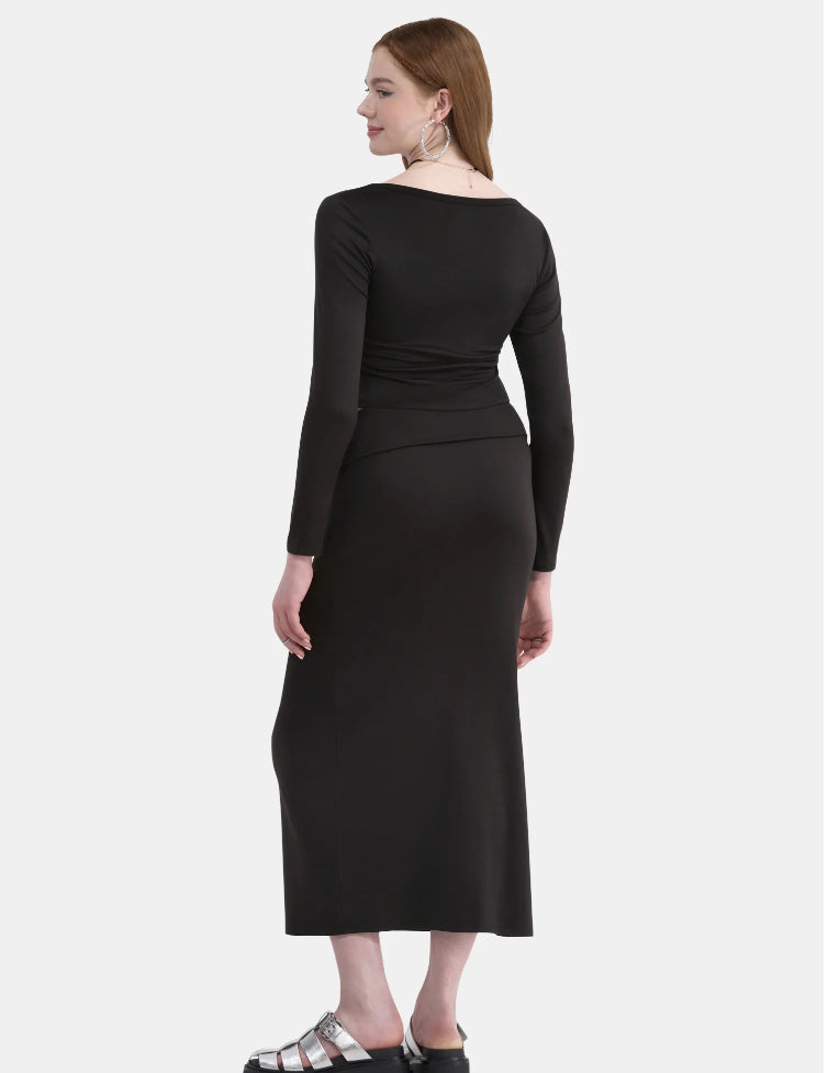 No Boundaries Scoop Neck Top with Long Sleeves.