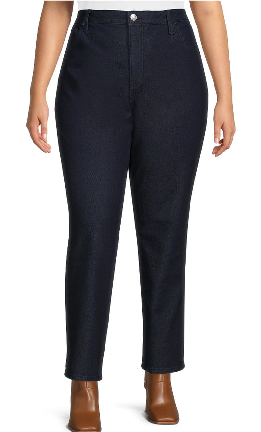 Terra & Sky Women's Plus Size Core Straight Leg Jeans.