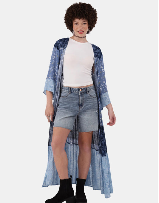 No Boundaries Women's Viscose Mixed Print Fashion Coverup.