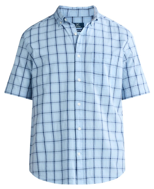 George Men's & Big Men's Button-Up Poplin Shirt with Short Sleeves.