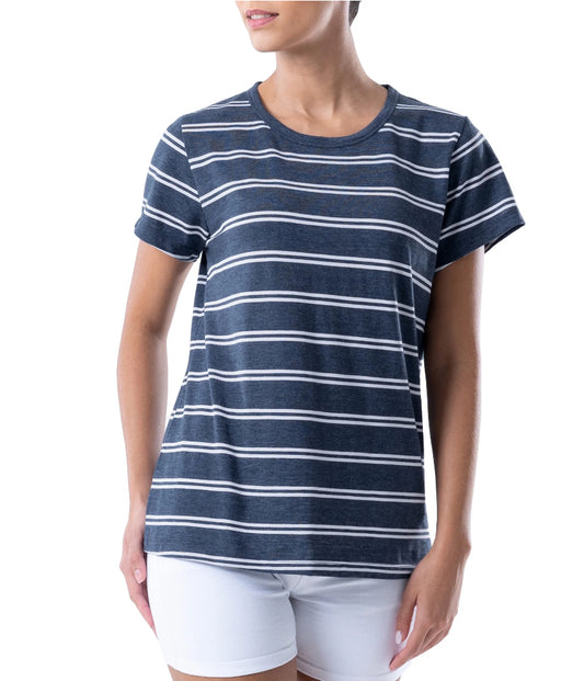 Time and Tru Women's Short Sleeve Slub Crew T-Shirt