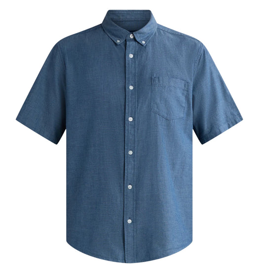 George Men's & Big Men's Button-Up Poplin Shirt with Short Sleeves.