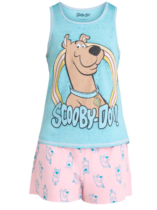 Scooby Doo Women's Tank Top and Shorts Pajama Set, 2-Piece.