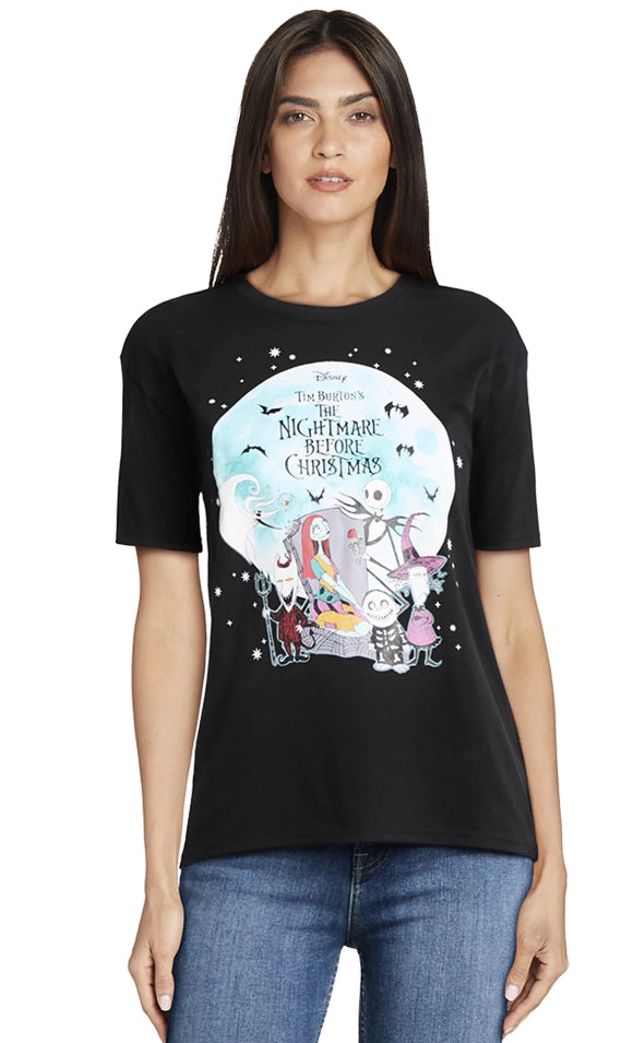 The Nightmare Before Christmas Women’s Graphic Tee with Short Sleeves.
