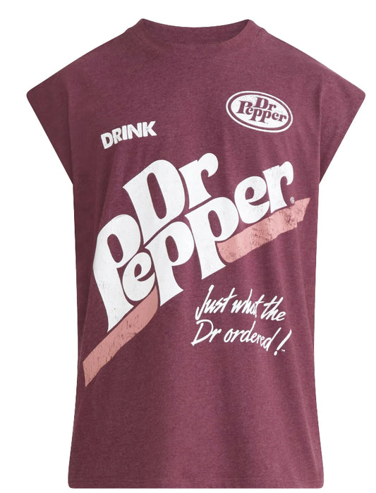 Dr Pepper Men's and Big Men's Graphic Print Muscle Tank Top
