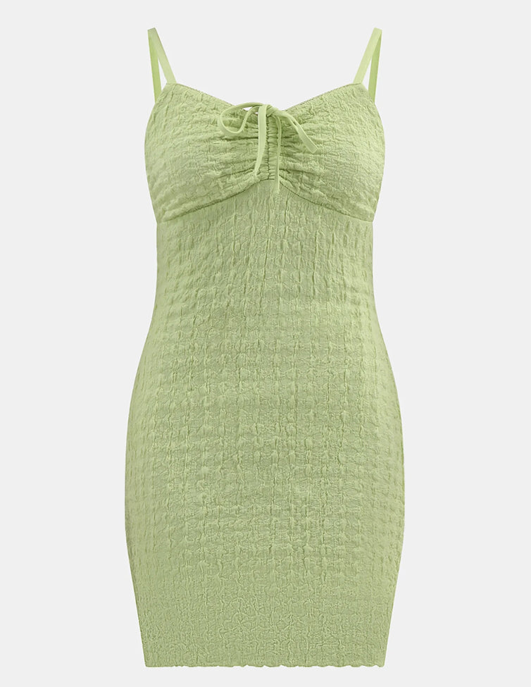 No Boundaries Ruched Mini Dress – Limestone
