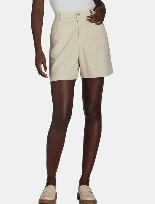 Time and Tru Women’s Linen Blend Shorts, 5” Inseam