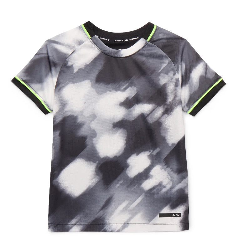 Athletic Works Boys Printed Active Tee with Short Sleeves.