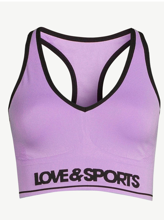 Love & Sports Women's Plunge Seamless Sports Bra