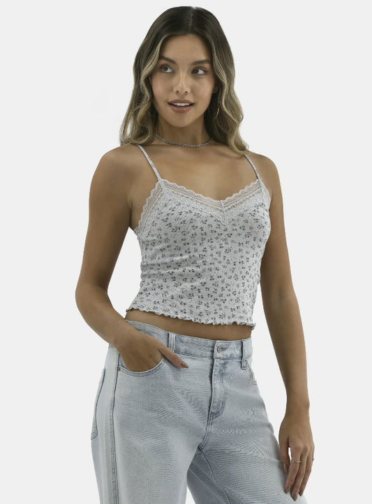 No Boundaries Lace Trim Cami, Women’s