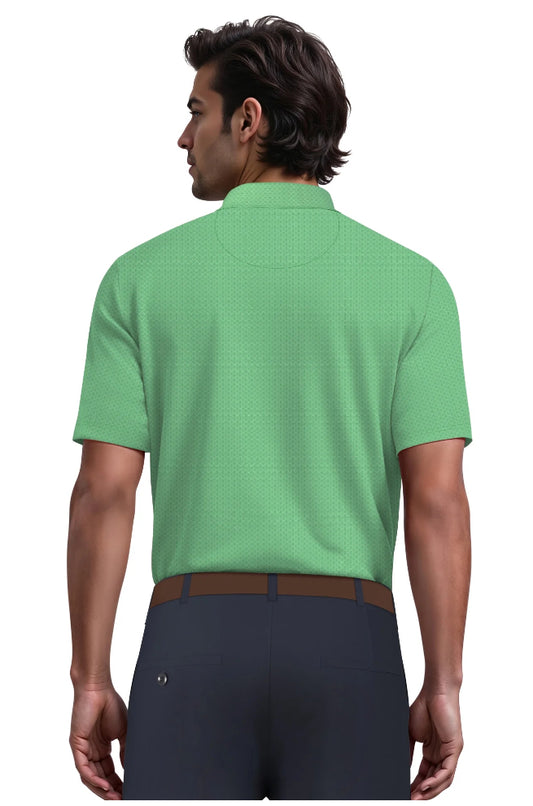Ben Hogan Men's & Big Men's Micro Jaquard Golf PoloWith Self Collar.